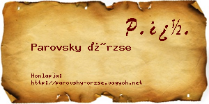 Parovsky Örzse névjegykártya